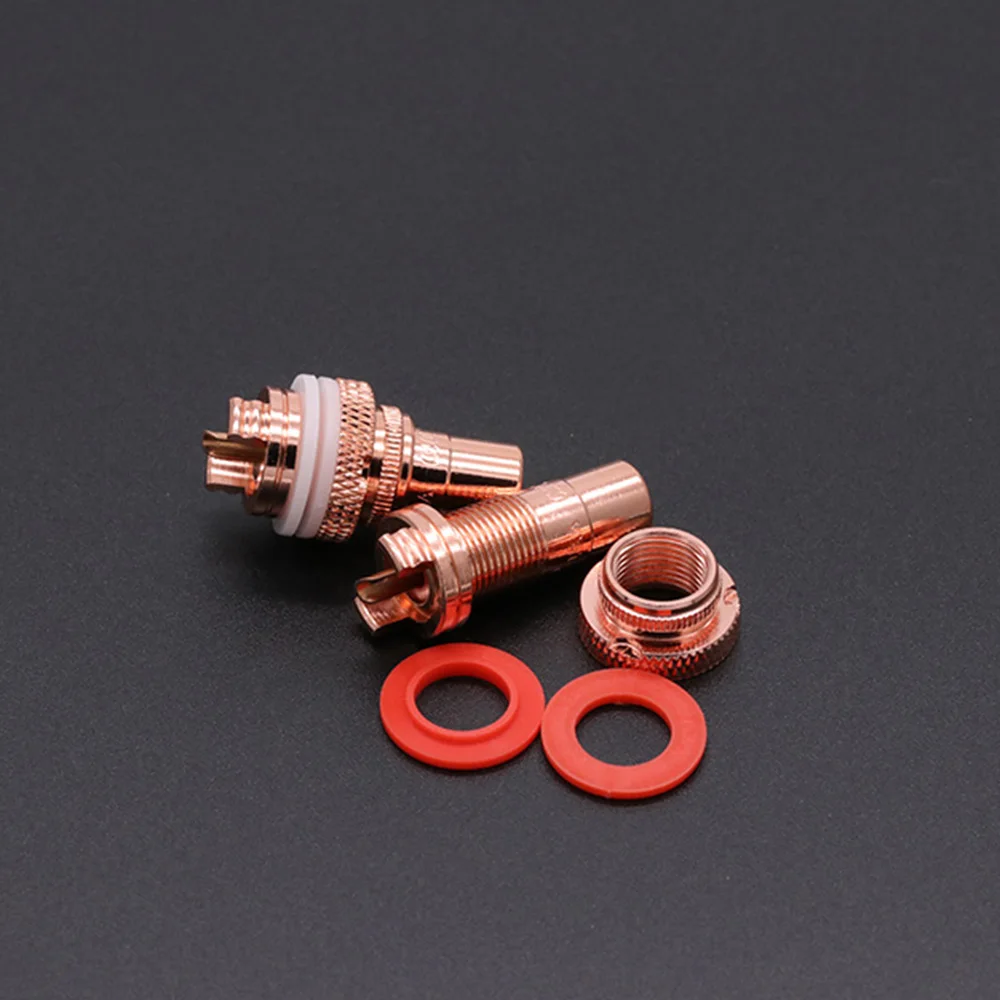 1Pair RCA Jack HIFI Terminals, pom insulation High-end RCA Socket Adapter AV Terminal Phono Connector, Gold/Rhodium/Red Copper