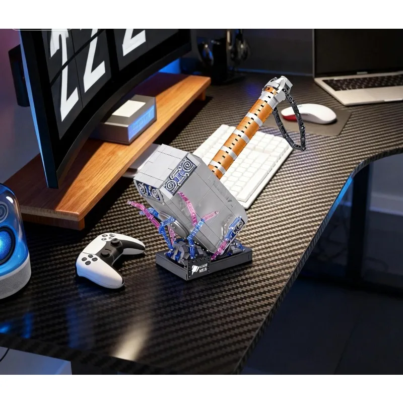 

975 деталей, 26,5 см, Молот Тора - конструктор для взрослых, мальчиков и девочек, игрушка для сборки, украшение, коллекционный предмет, подарок, подходит для самостоятельной сборки.