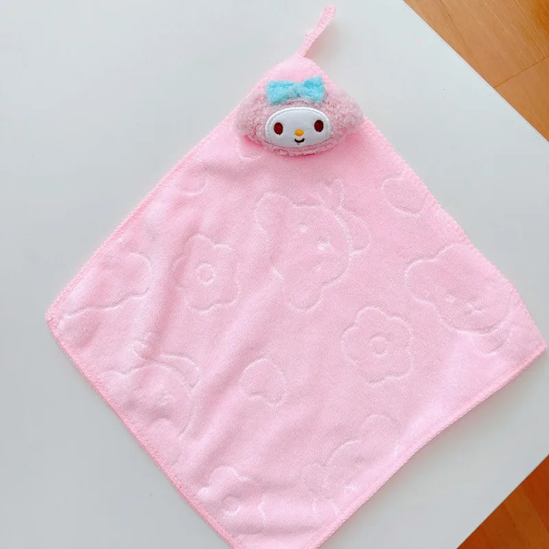 Sanrio Cartoon Soft Small Hand Towel Kuromi My Melody Hello Kitty Kitchen Bathroom Household Handkerchief Small Towel Girl Use