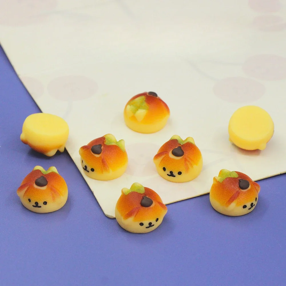 Kawaii Mini 3D Resin Cute Puppy Bread Miniatures DIY Parts Flat Back Embellishments Charms Cabochon Flatback Dollhouse Cabochans