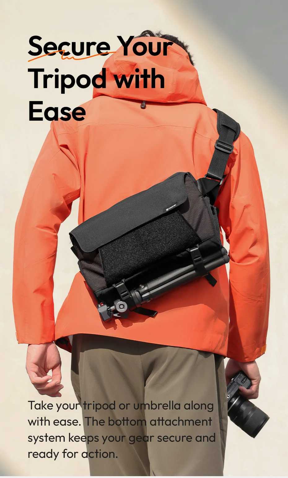 Ulanzi BP11 Umhängetasche für Kameras, 9 l Fassungsvermögen, Schultertasche für Sony, Canon, Nikon, Umhängetasche für Smartphone, Fotografie, digitale Spiegelreflexkamera – Detail 11