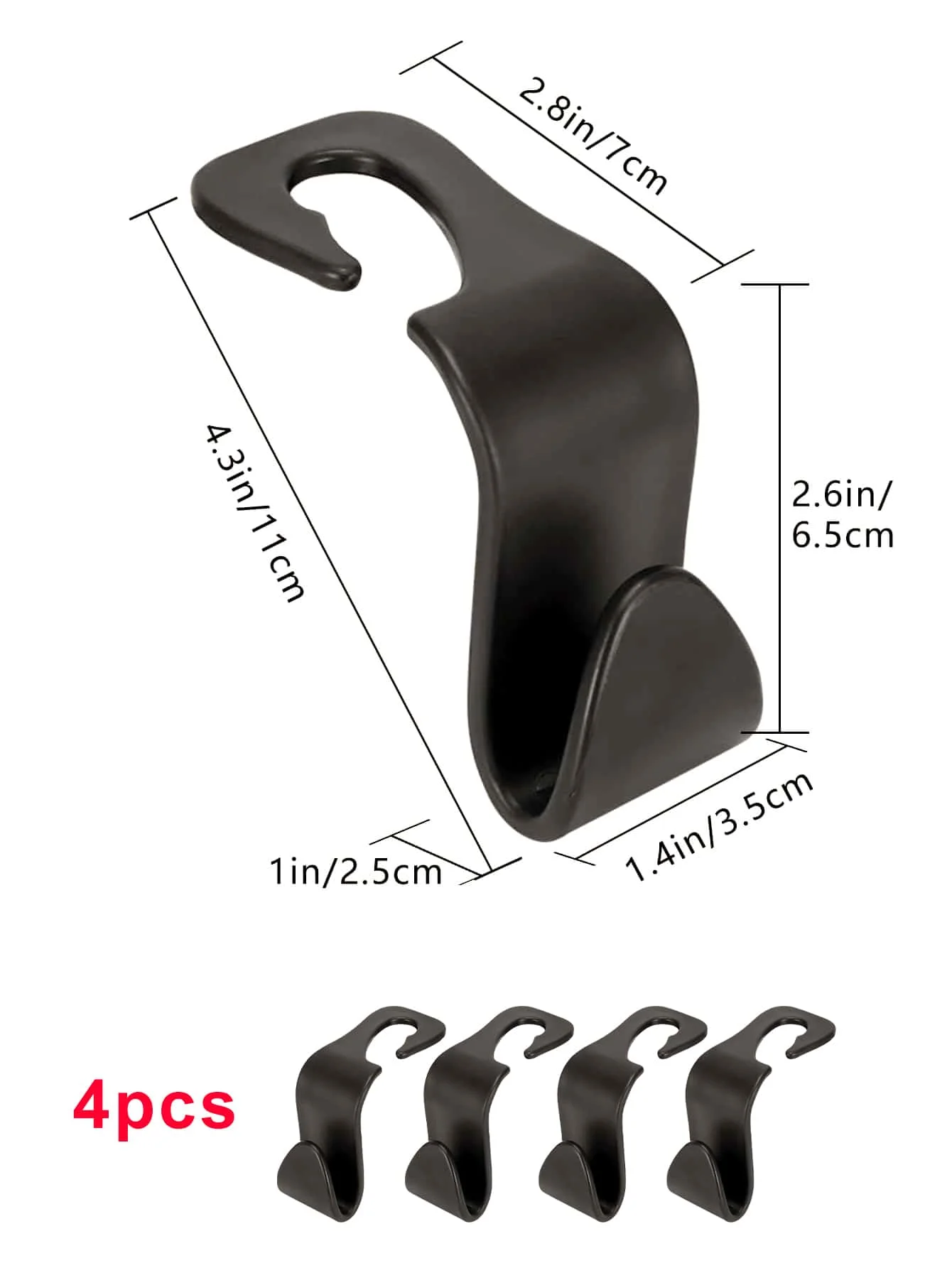 4PCS Car Hidden Seat Hook Multi-Purpose Carbon Fiber Texture Car Seat Back Creative Multi-function On-Board Hooks image 5