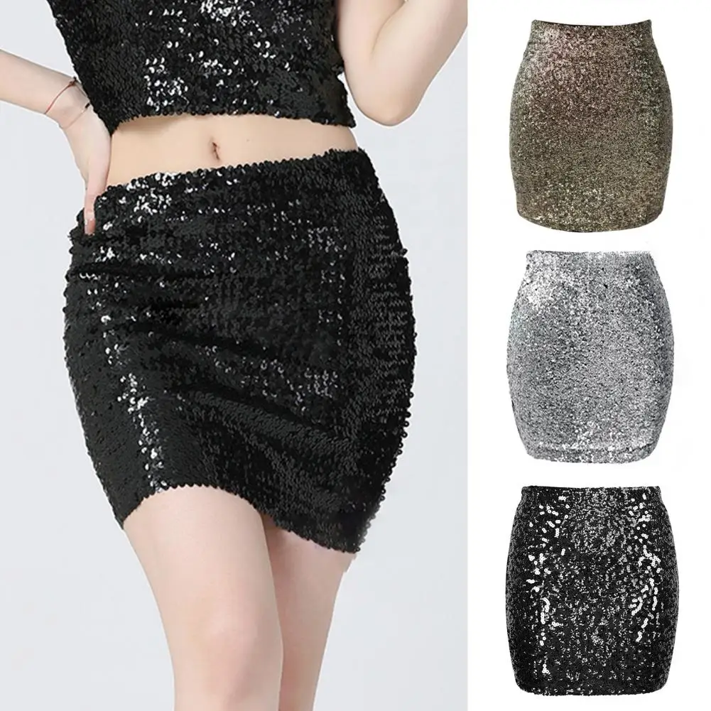 

Luxury Glitter Slim Fit Pencil Skirt Multicolour Sequin Bodycon Mini Skirt Premium Club Party Rave Women Party Club Skirt