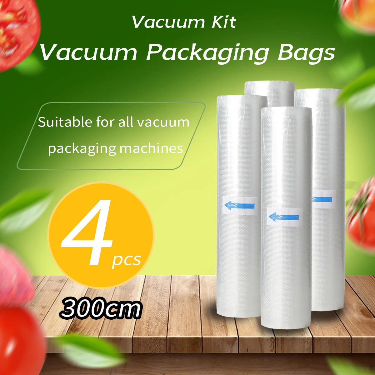 4-roll 3m vacuum sealed food packaging bag roll, free of bisphenol A, seven layer co extruded diamond pattern food packaging bag