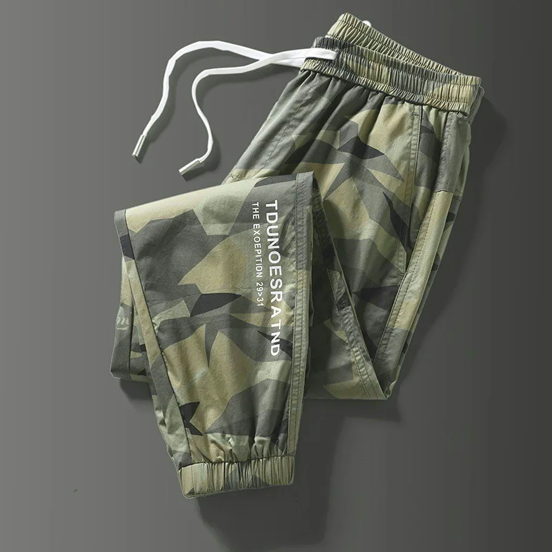 Men's Summer Work Pants, Camo Construction Trousers for Job Site, Durable Ripstop Cargo Pants, Scratch-Resistant for Workers