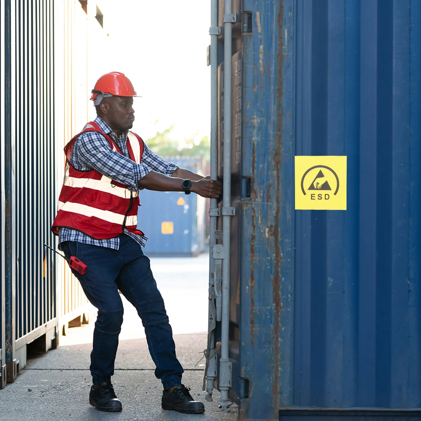 

200 Pcs Protective Labels 2x2cm Yellow Caution Stickers Warning Decals Electrostatic Warning Decals for Safety Signs