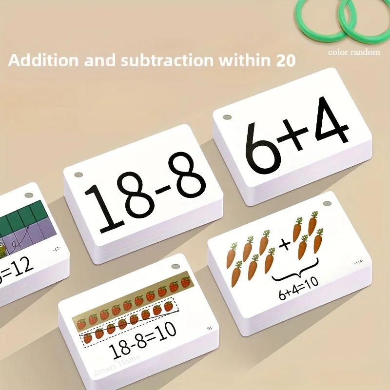 132 carte di addizione e sottrazione, un set completo per aiutare i bambini piccoli sviluppano le loro abilità aritmetiche in anticipo | Addizione, sottrazione, moltiplicazione e divisione Flashcard aritmetiche mentale, esercizi di pensiero e concentrazione matematica per bambini, aiutano i bambini imparano, adatto per materiale scolastico, regali di festa, attività in classe, pratica aritmetica, flashcard educative, conteggio interattivo
