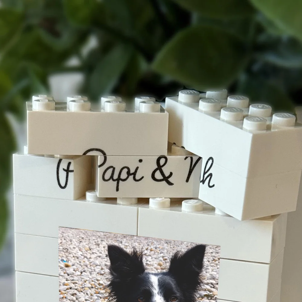 Bloques de construcción personalizados para mascotas, bloques DIY PMMA personalizados con nombre personalizado, regalo único grabado con láser creativo para el amor de las mascotas, 1 ud.