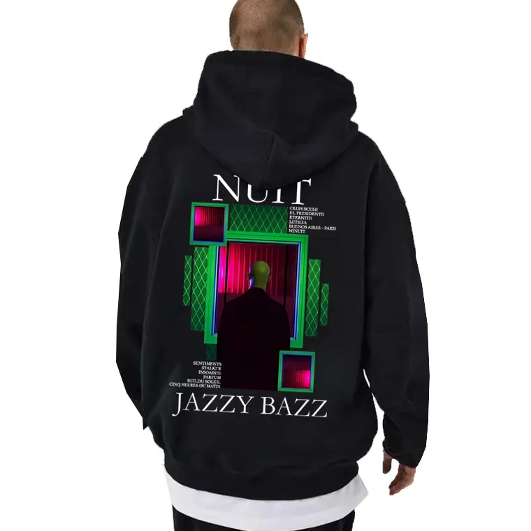 

Rapper Jazzy Bazz Nuit Album Graphic Hoodie Men Women Hip Hop Fashion Pop Music Sweatshirt Men's Vintage Oversized Streetwear