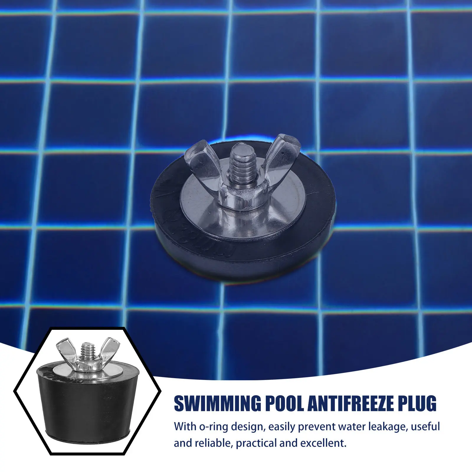 Stainless Steel Expansion Plug Pool Winter Plug 38MM Winterizing Antifreeze Skimmer Return Jet Outlet Wide Mouth