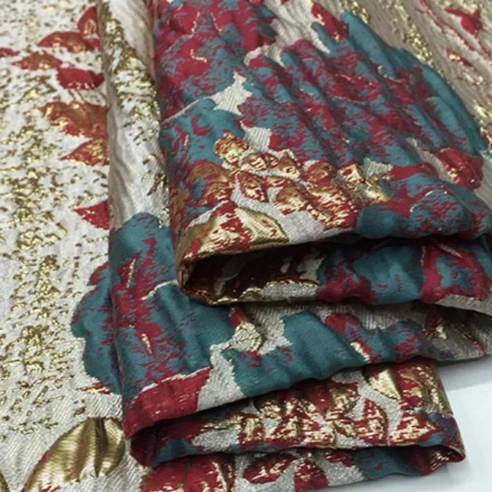

Brocade Jacquard Fabric European American Dress Windbreaker Suit Clothing Design Cloth Fashion Sew Wholesale Material By Meter