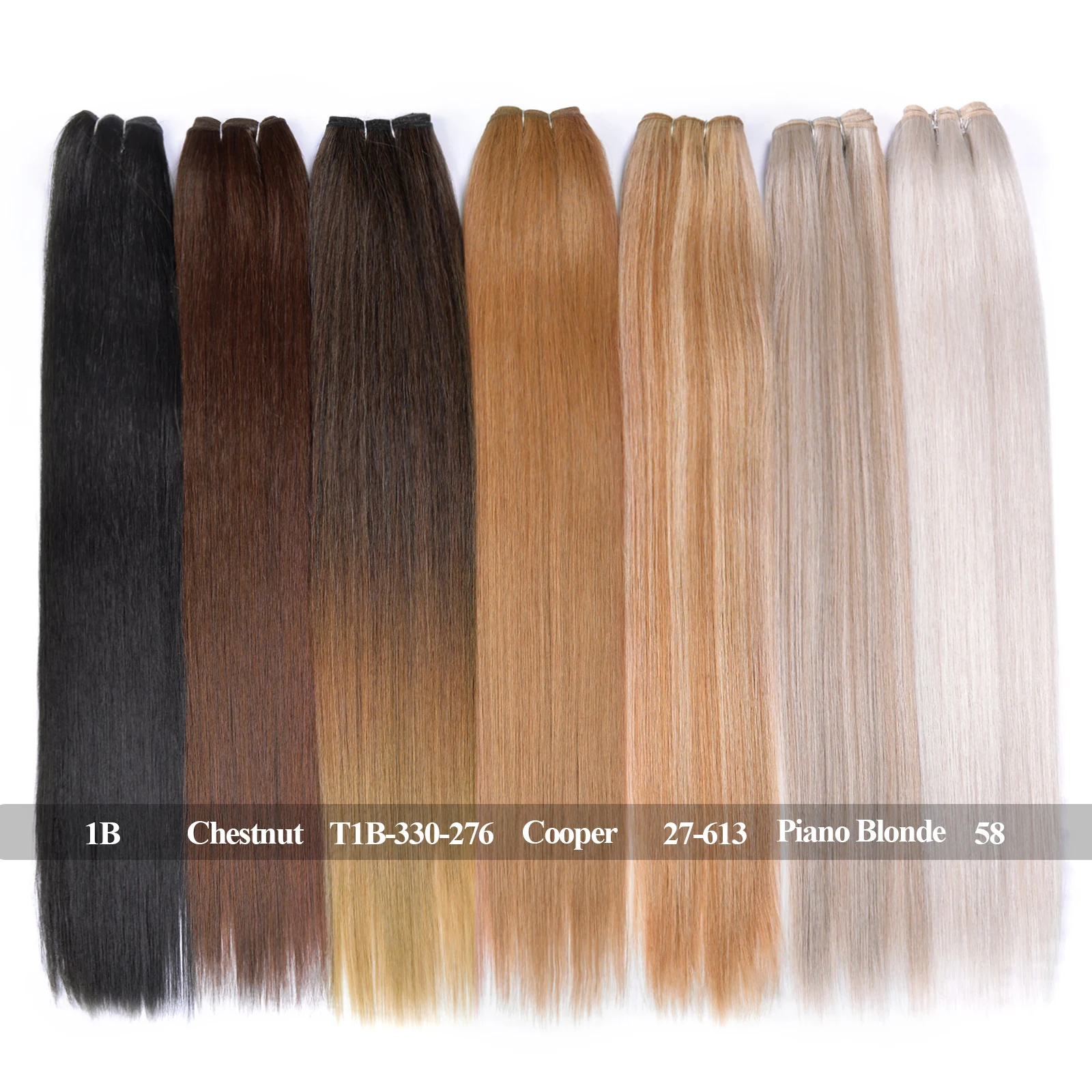 26inch Synthetic Yaki Straight Hair Bundles 150G Ombre Brown Synthetic Hair High Temperature Fiber Weave Braiding Hair Extension