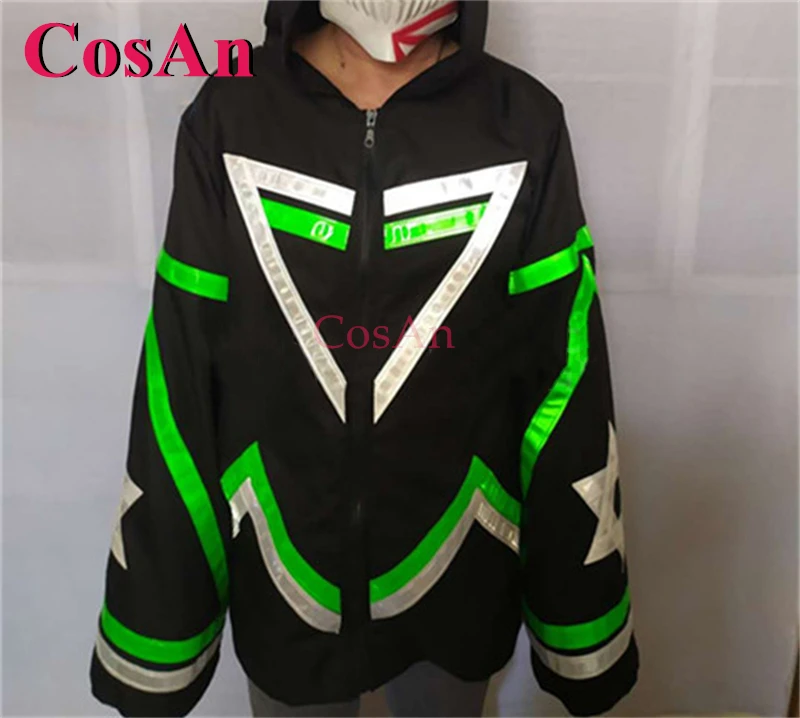 CosAn New Hip-Hot Dance Sweatshirt Ghost Dance Hoodie Melbourne Shuffle Street Dance Fluorescent Coat Fashion Reflective Jacket