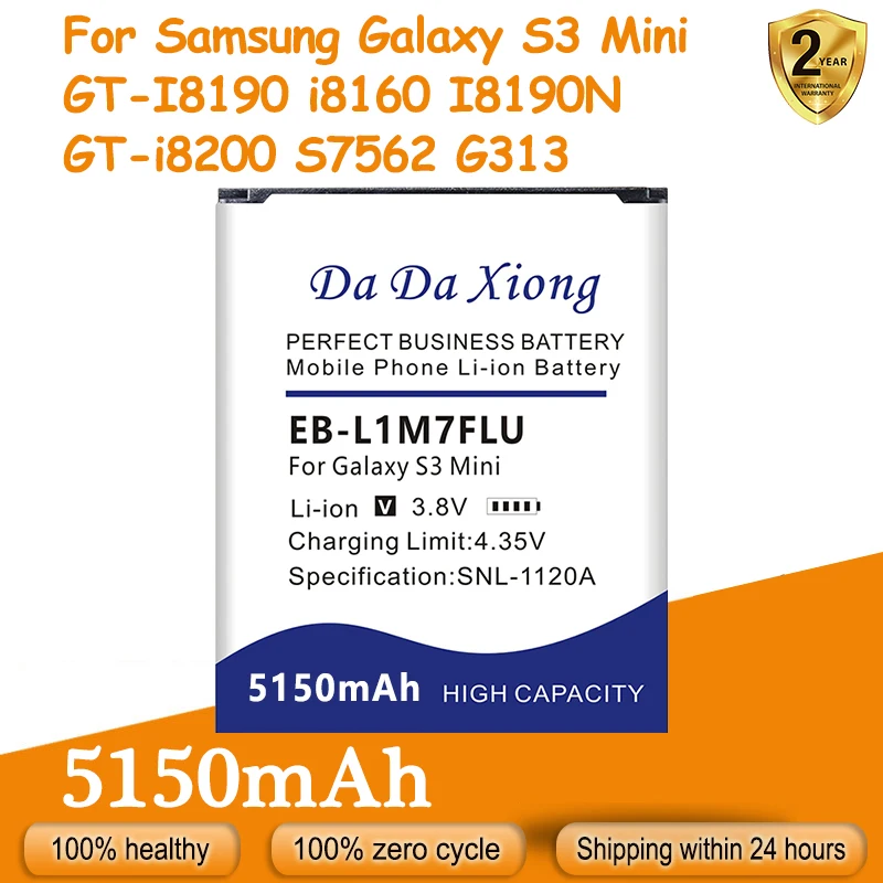 EB-L1M7FLU EB-F1M7FLU 5150mAh High Quality Battery For Samsung Galaxy S3 Mini GT-I8190 i8160 I8190N GT-i8200 S7562 G313