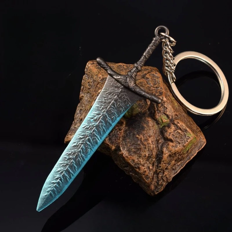 En Stock, 10cm, Anime NIGHTREIGN Dark Moon Greatsword, juego periférico, espada no afilada, modelo de arma con regalo de cuero