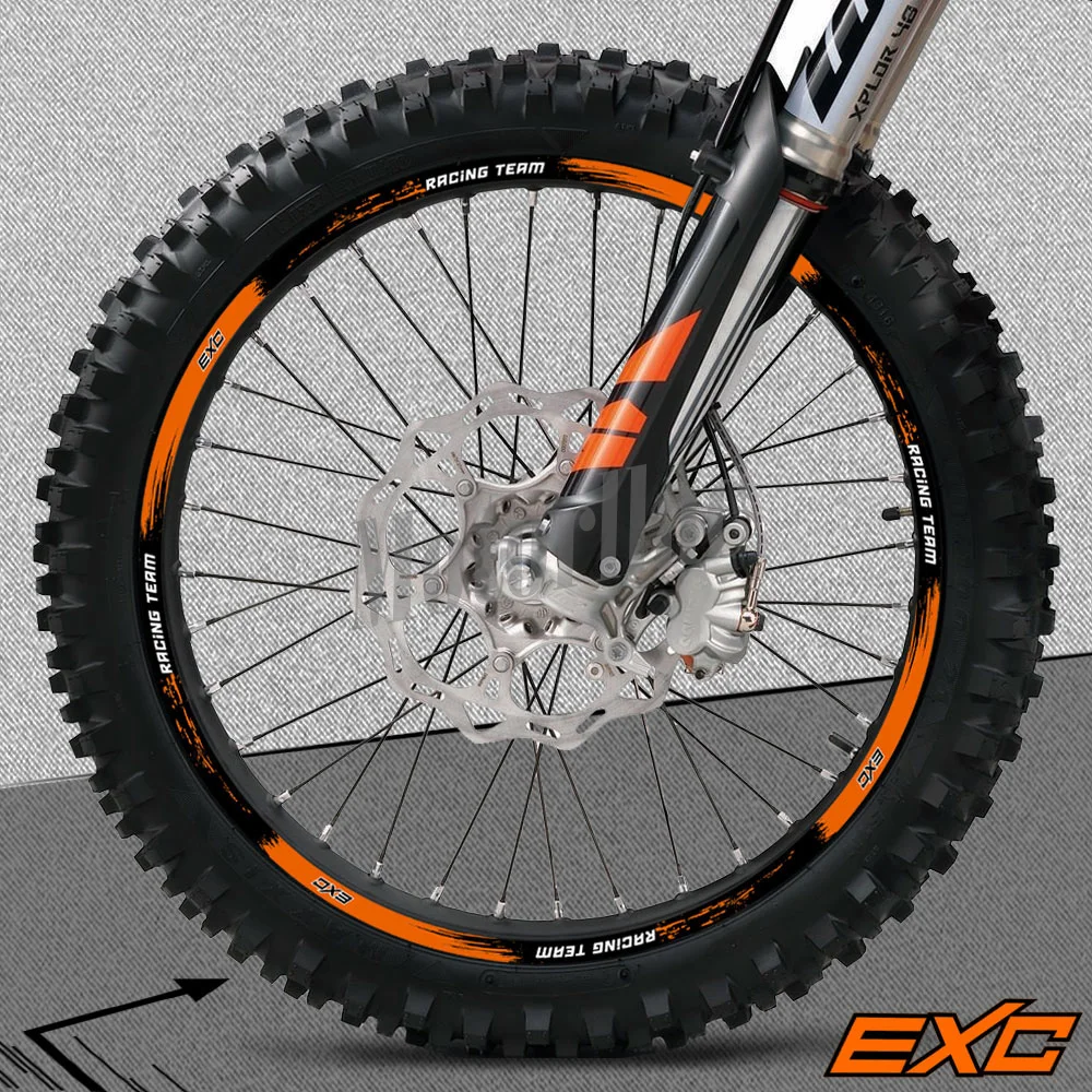 Reflexivo Adesivo Aro Da Roda Da Motocicleta Decalques Tarja Hub Fita Accessori À Prova D\' Água Para KTM 125/250/300/350/450/500 EXC Racing