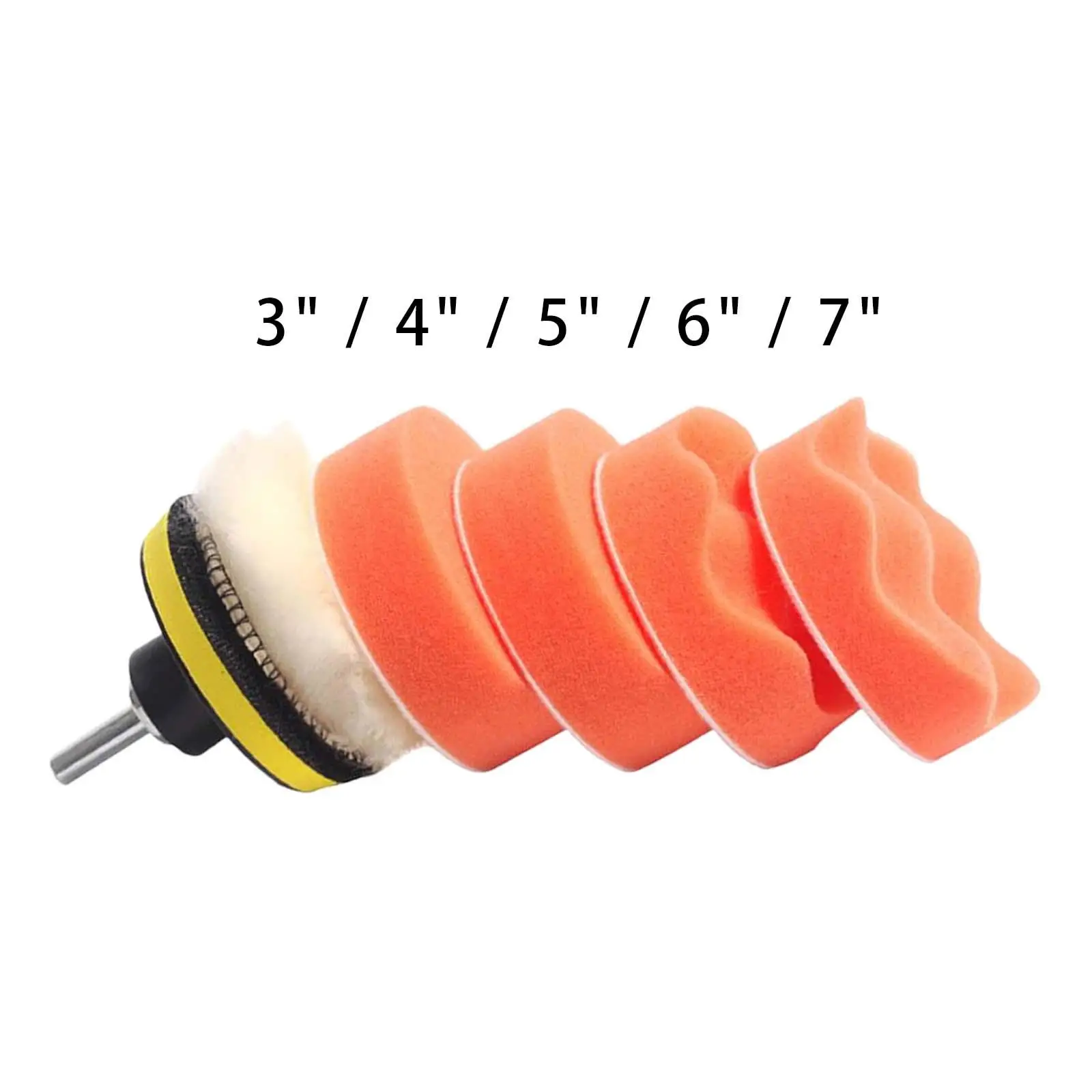 7Pcs Car Foam Drill Polishing Pad for Automotive Boat Detailing Washable