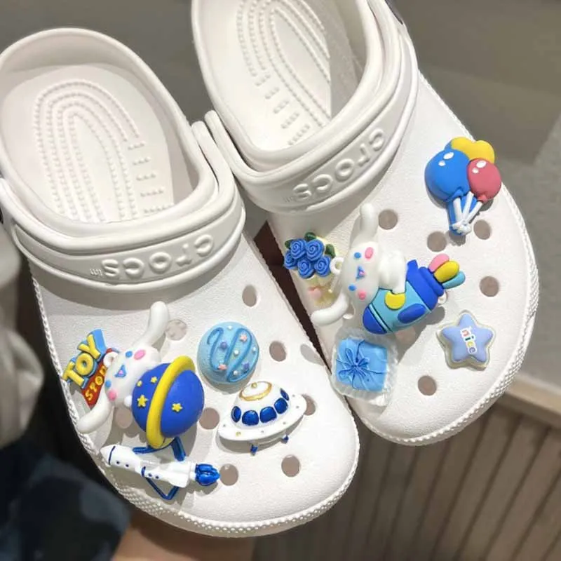 MINISO Disney Cinnamoroll Cartoon Planet Candy Series Rocket Shoe Charms Accessories Clog Sandals Decorations Kids Favor Gift