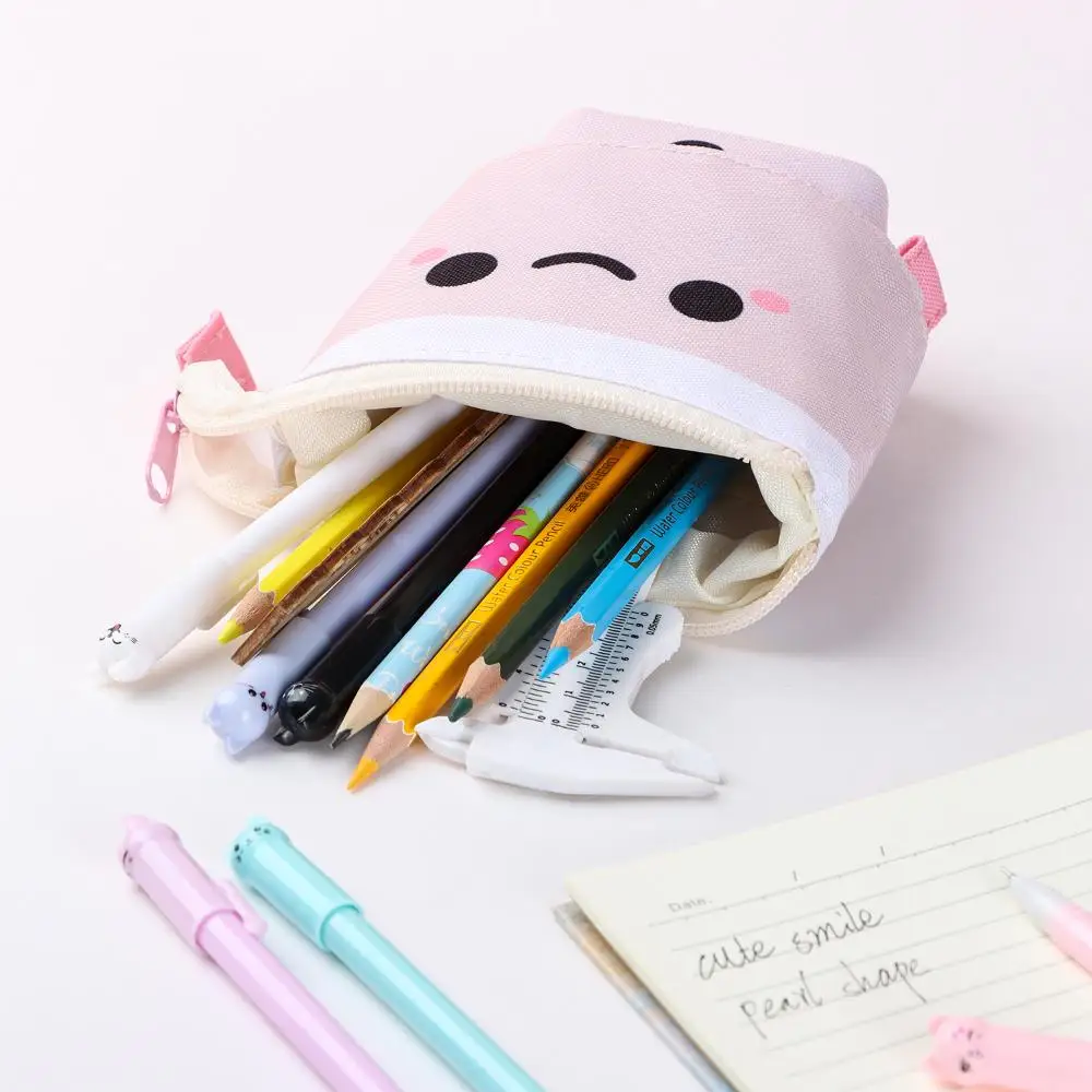 Portable School Supplies Large Capacity Stationery Makeup Pouch Telescopic Pen Bag Storage Box Pencil Case