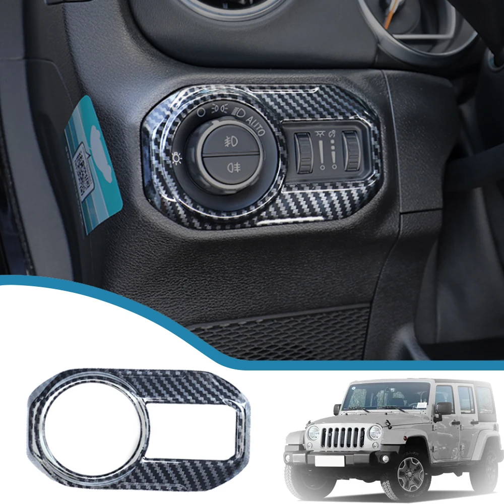 

Car Headlight Switch Button Decoration Cover Stickers for Jeep Wrangler JL Gladiator JT 2018-2023 Interior Mouldings Accessories