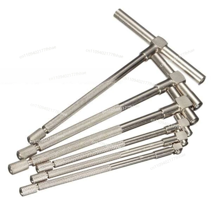 Square Head Inner Diameter Expansion Gauge, Adjustable Inner Gauge 8-150mm Pore Size Steel Inspection Tool Inner 6-piece Set