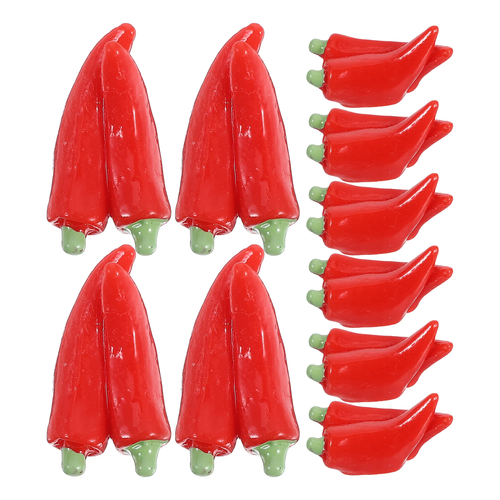 

10 Pcs Simulation Artificial Lifelike Chili Mini Veggie Statue Decor Kitchen Ornament Realistic Red Figurine DIY Photography