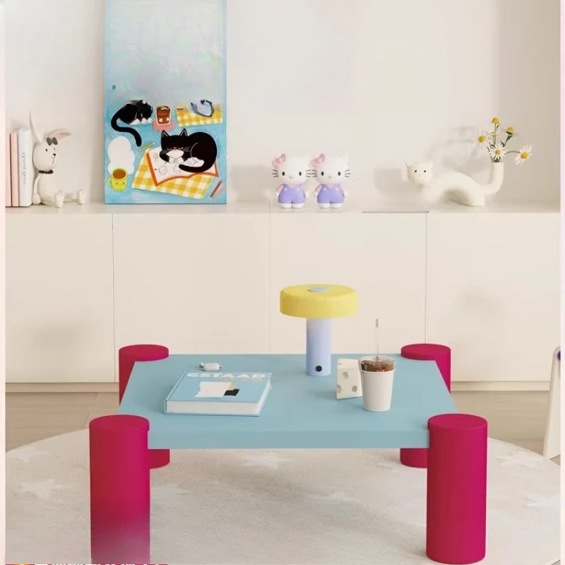 

Coffee table living room household cute blue small apartment table