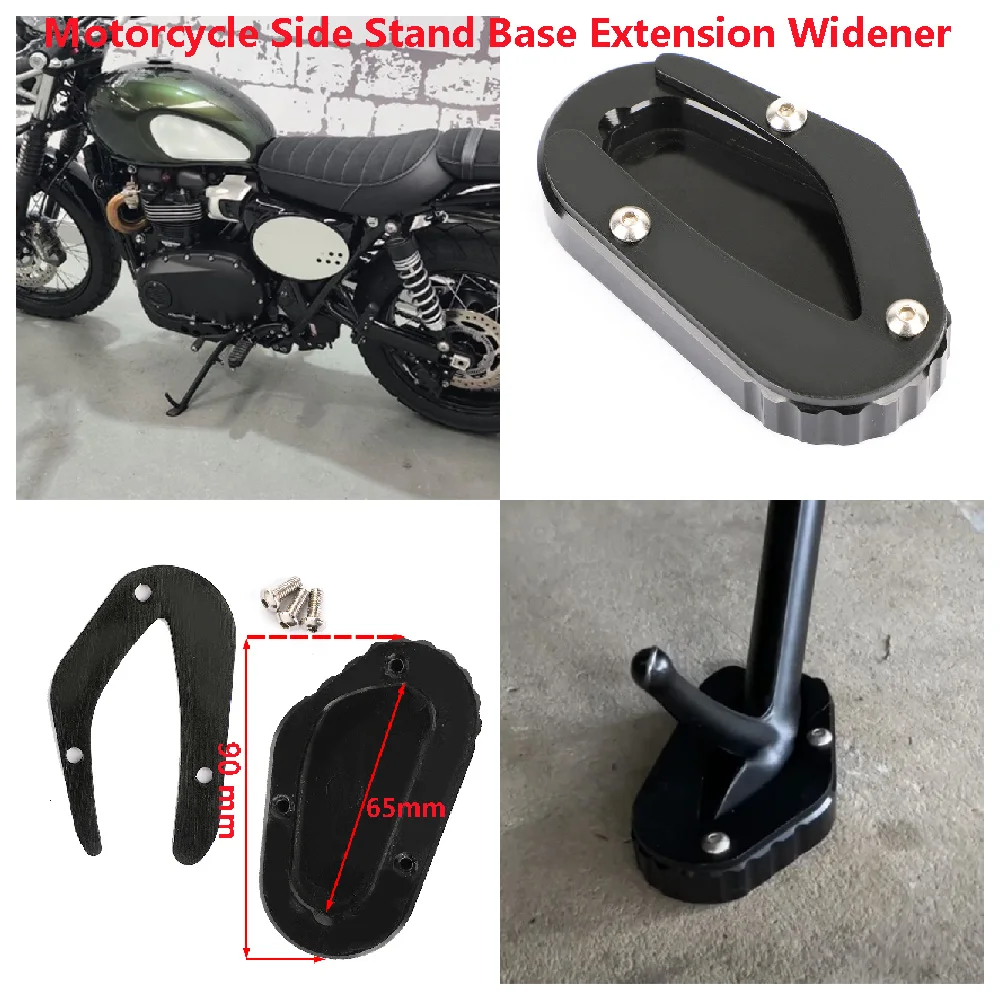 

Для Triumph Scrambler 900 2023, Bonneville T120 T100, черный 2017-2024, боковая подставка для мотоцикла, увеличенная пластина, расширение