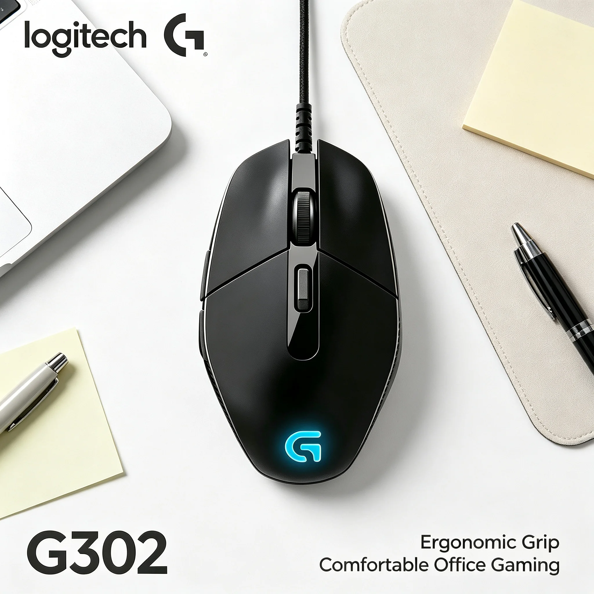 Logitech G302 Gaming Mouse Daedalus Prime Wired Practical Macro Programming Function RGB Light for League of Legends Apex Legend