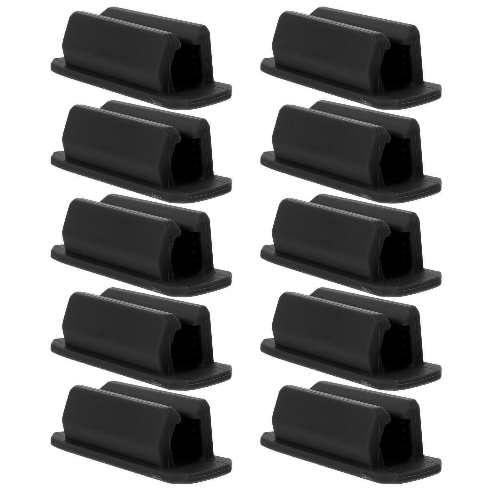 10 Pcs Silicone Pen Holder Holders for Desk Pencil Adhesive Clips School Clamp Portable Black Notebook