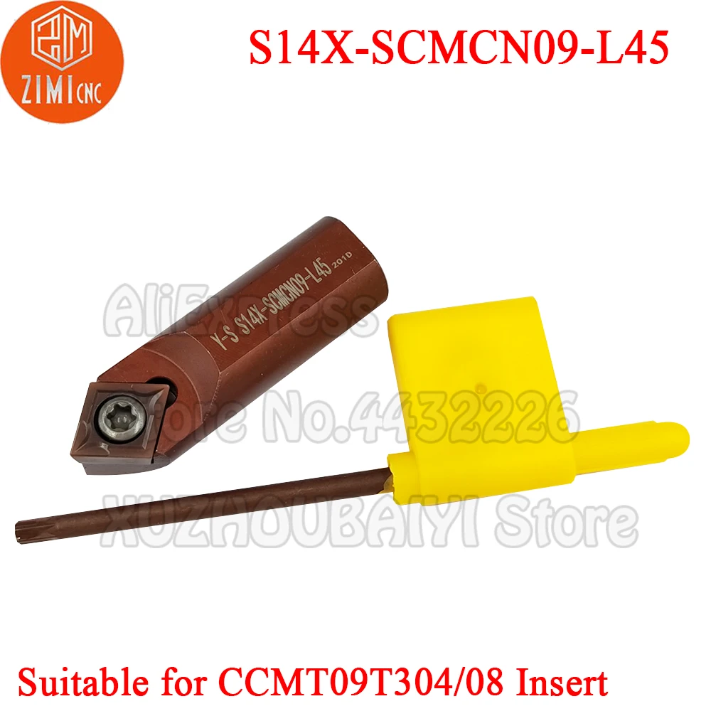 1p S14X-SCMCN09-L45 S14X SCMCN09-L45 S14X SCMCN09 L45 токарные инструменты Cutter Toolholder и CCMT09T304 CCMT09T308 карбидная вставка