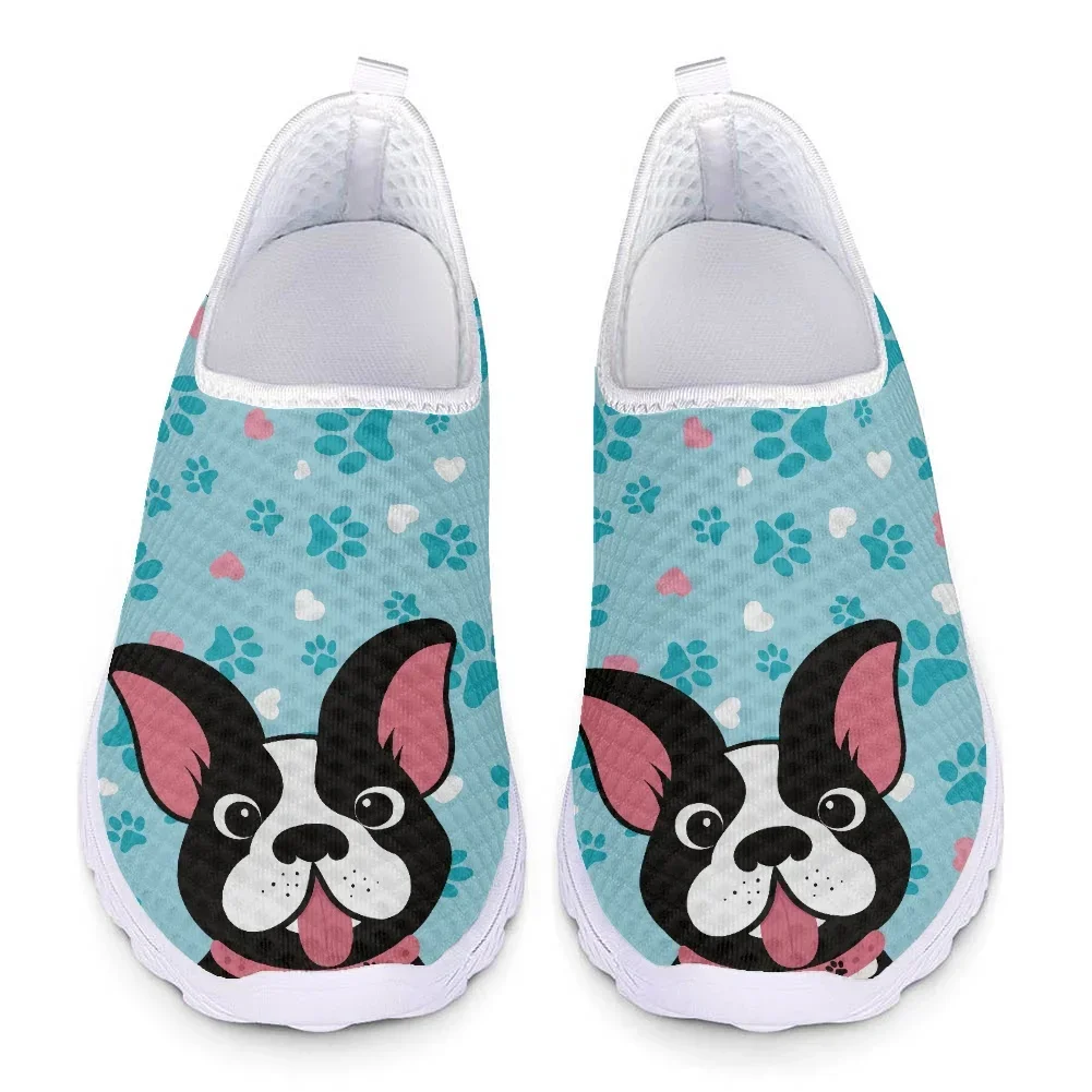 Women Mesh Slip On Shoes Breathable Sport Sneaker For Cute Cartoon Animal Print Girl Walking Shoes