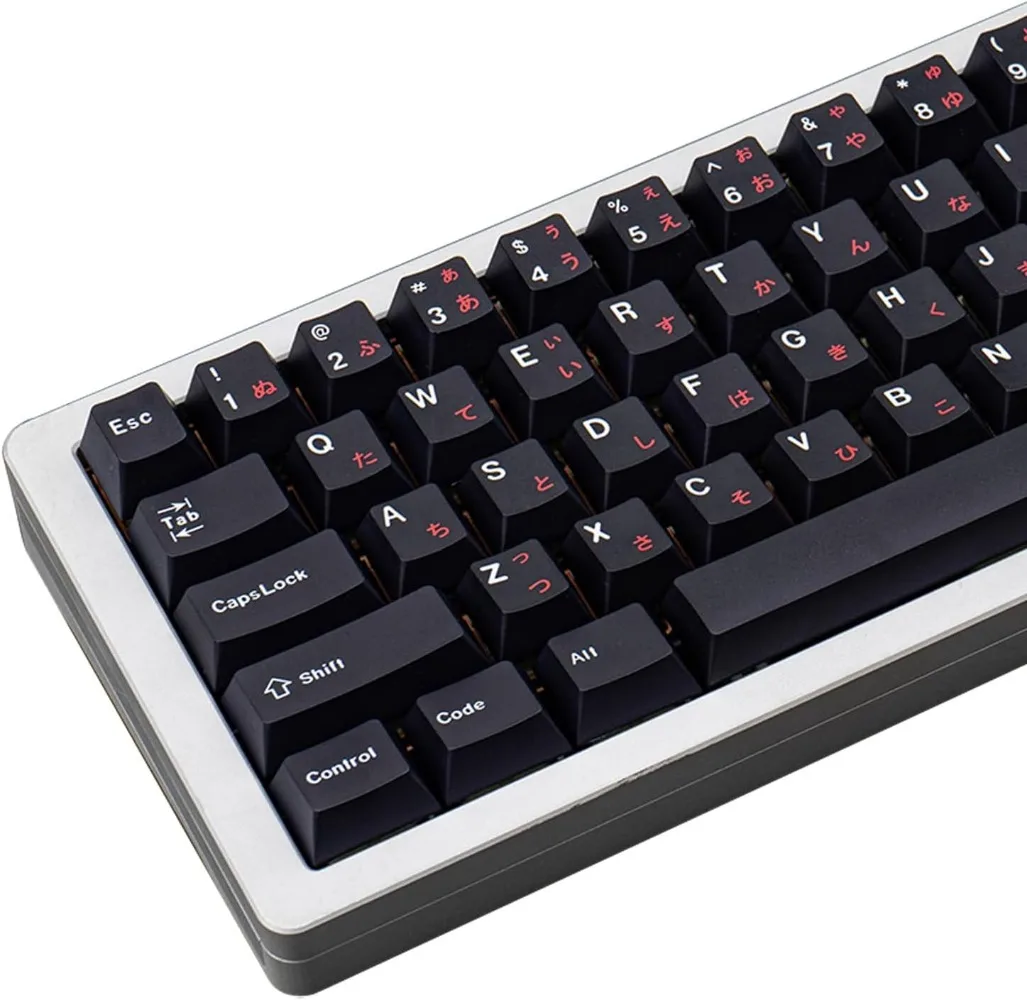 

Черно-красные японские кейкапы (129 клавиш), минималистичный стиль, профиль Cherry, PBT, сублимационная печать, набор кастомных кейкапов