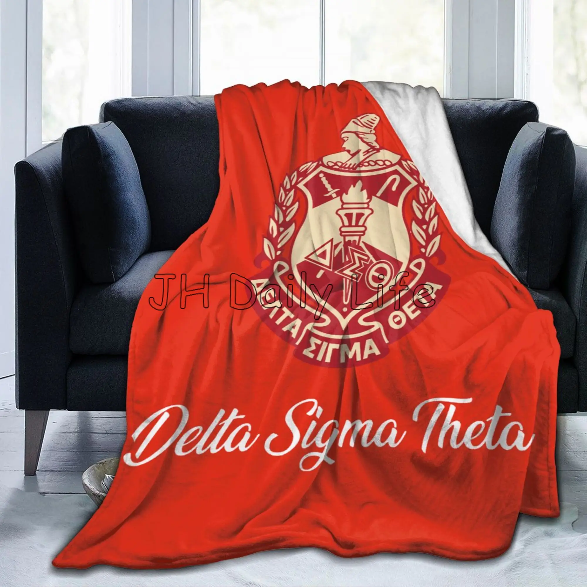 Delta Sigma Theta Sorority regalos manta de lana ultrasuave y acogedora manta ligera portátil de franela para cama sofá