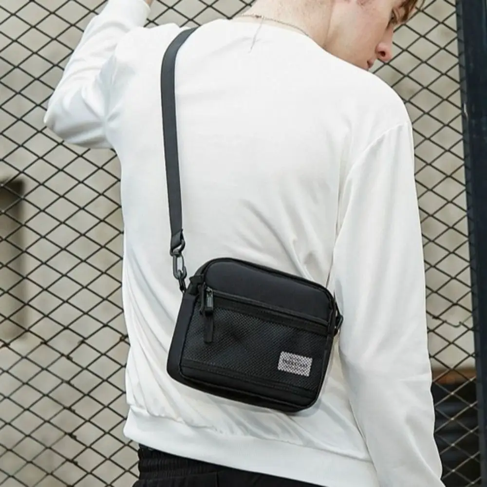 

Oxford Cloth Men Crossbody Bag Large Capacity Multi-pockets Sling Shoulder Bag Removable Adjustable Strap Messenger Bag