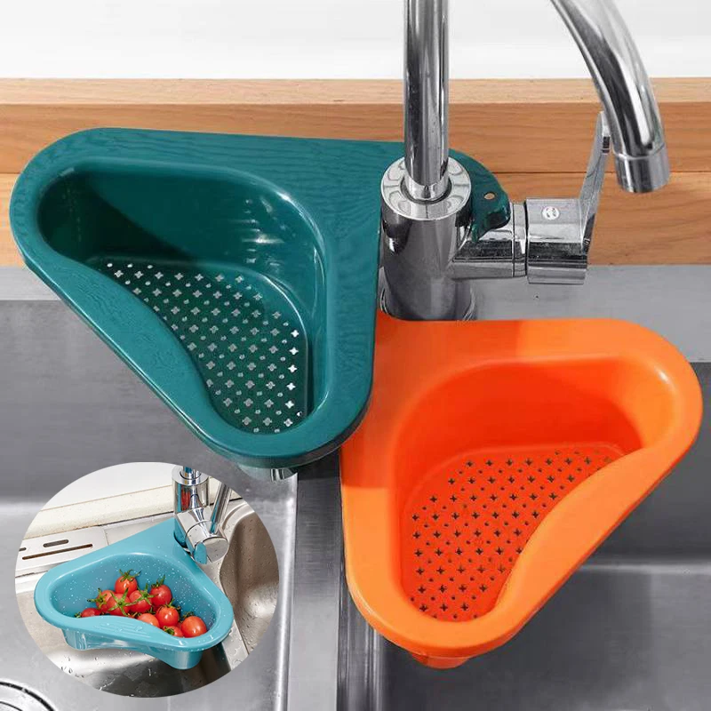 Swan Shape Kitchen Drain Basket Fruit and Food Sponge Rack Filter Shelf Sink Strainer Vegetable Drainer Reusable Storage Baskets