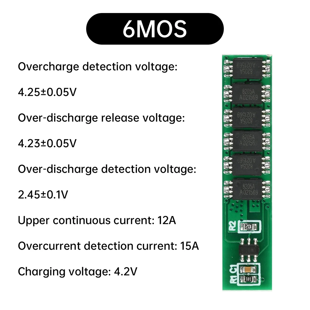 1S 15A 3.7V Li-ion 3MOS 4MOS 6MOS BMS PCM Battery Protection Board for 18650 Lithium Lion Battery Accessory