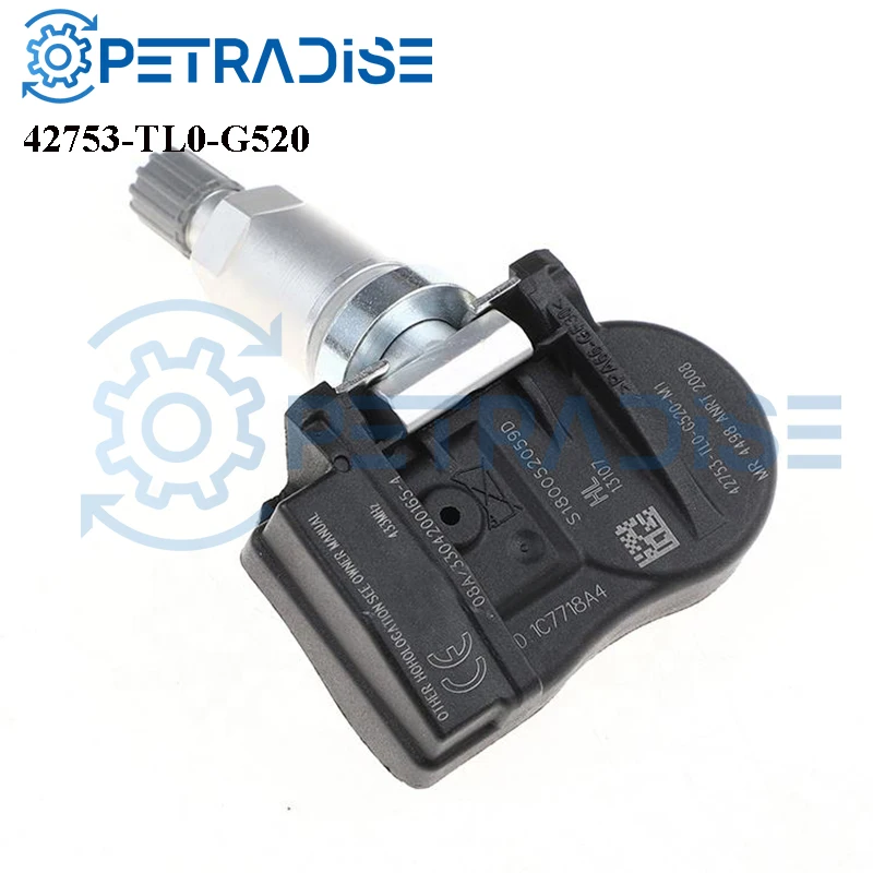 New TPMS Tire Pressure Sensor 433MHZ For Honda Accord Crosstour Jazz Qoros 3 OEM 42753-TL0-G520 42753TL0G520 42753-TL0-G520-M1