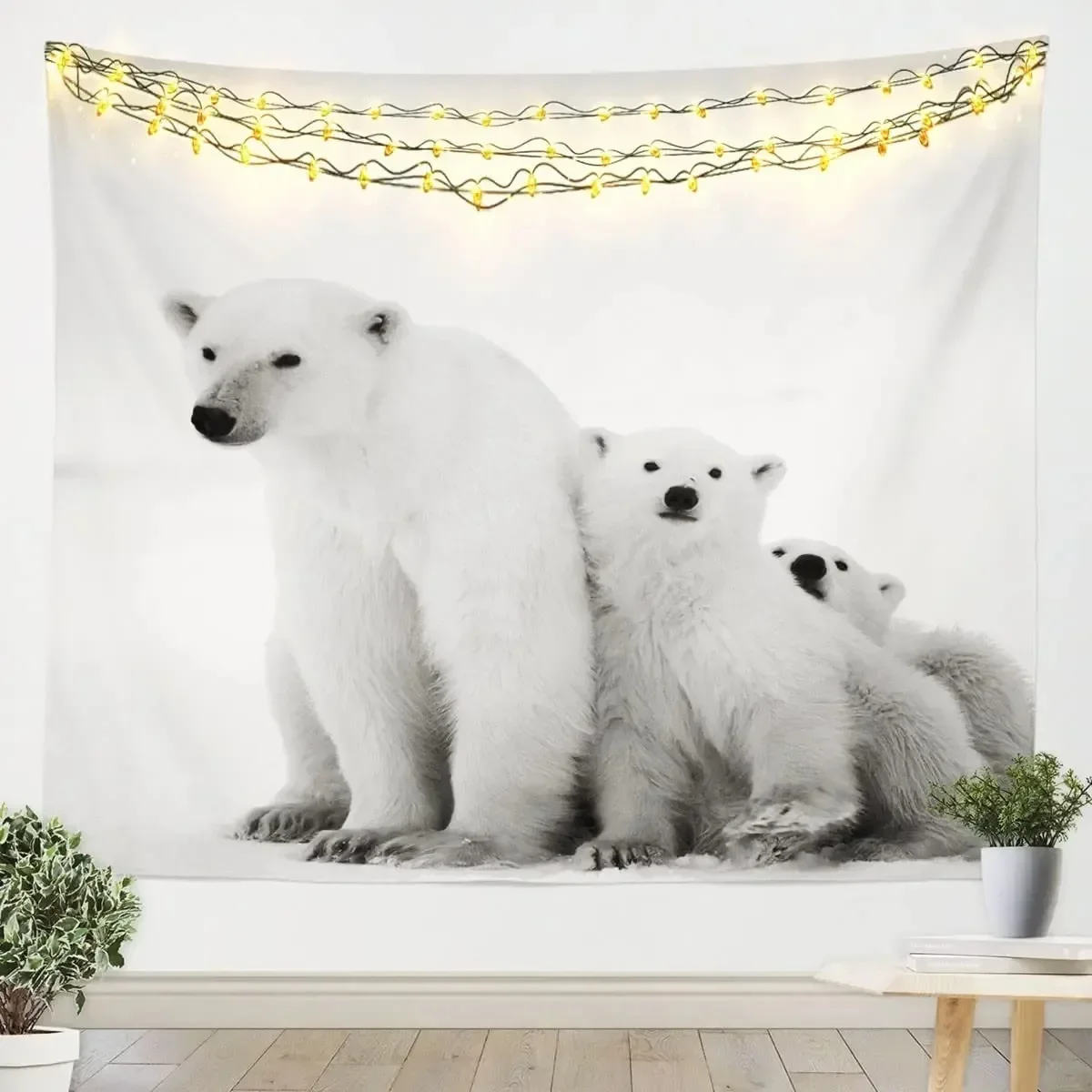 Polar Bear Pattern Background Cloth Office Living Room Tapestry Home Wall Decoration Tapestry