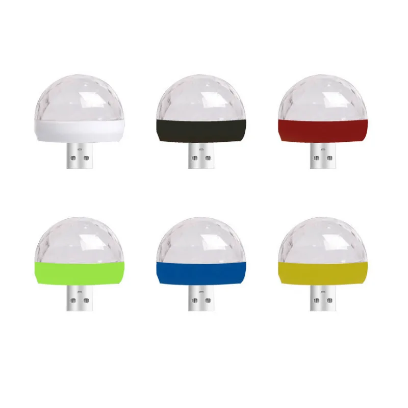 2pcs Mini RGB LED Stage Light Bulb Disco DJ Home Party Portable USB Ball Colorful Lamp Bar Club Mini USB Atmosphere Light