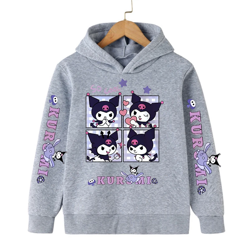 kids Streetwear kuromi Children\'s Hoodie Cute Children Sweatshirt Manga Clothes Kid Girl Boy Top Hoody