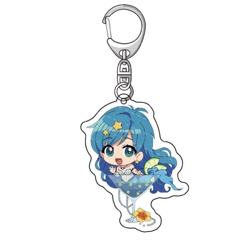 人魚の歌う人魚の歌キーホルダーピンクの花森ペンダントアクリルかわいいペンダント漫画の形の誕生日ギフト