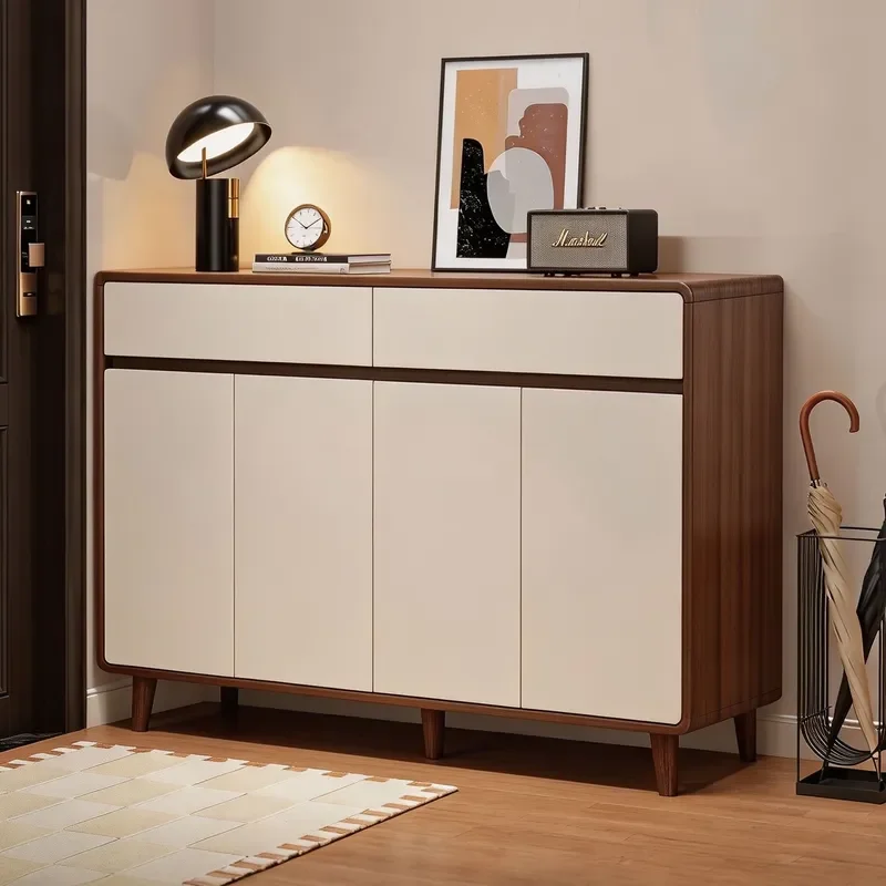 Tall Entryway Shoe Cabinet Breathable Dustproof Storage Rack Floor Standing Organizer for Home Entrance Hallway