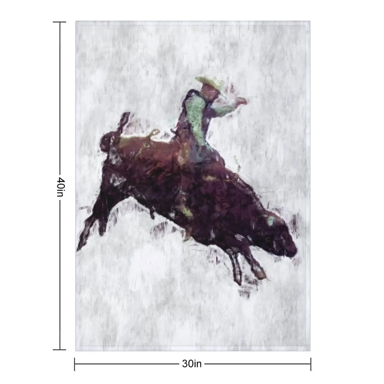 Western-style Bull Rider Rodeo Cowboy Throw Blanket Warm Furry Vintage decorative Blankets