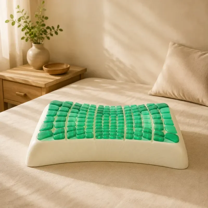 Ergonomic Memory Foam Pillow with Cooling Gel Layer for Neck Support Modern Contour Design Suitable for Bedroom and Hotel Use