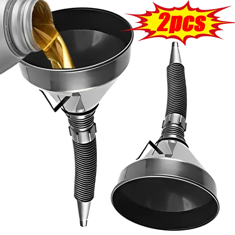 Car Engine Refueling Funnels with Filter Extension Pipe Universal Motorcycle Truck Oil Petrol Diesel Gasoline Fuel Funnel