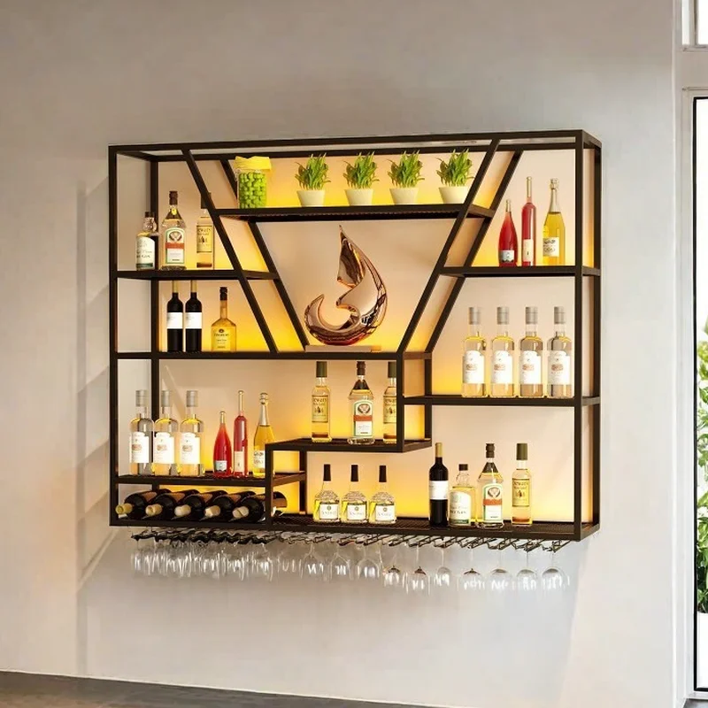 

Bar Exterior Wall Wine Shelf Cabinet Living Room Liquor Cocktail Furniture Multifunctional Kitchen Storage Cottage Home Luxury