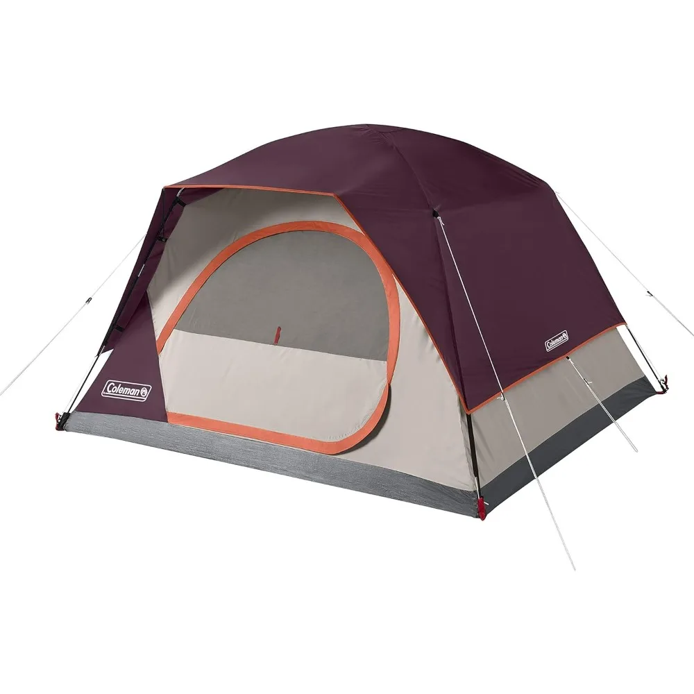 Skydome Camping Tent, 4 Person Weatherproof Tent with 5 Minute Setup, includes Pre-Attached Poles, Rainfly, Carry Bag