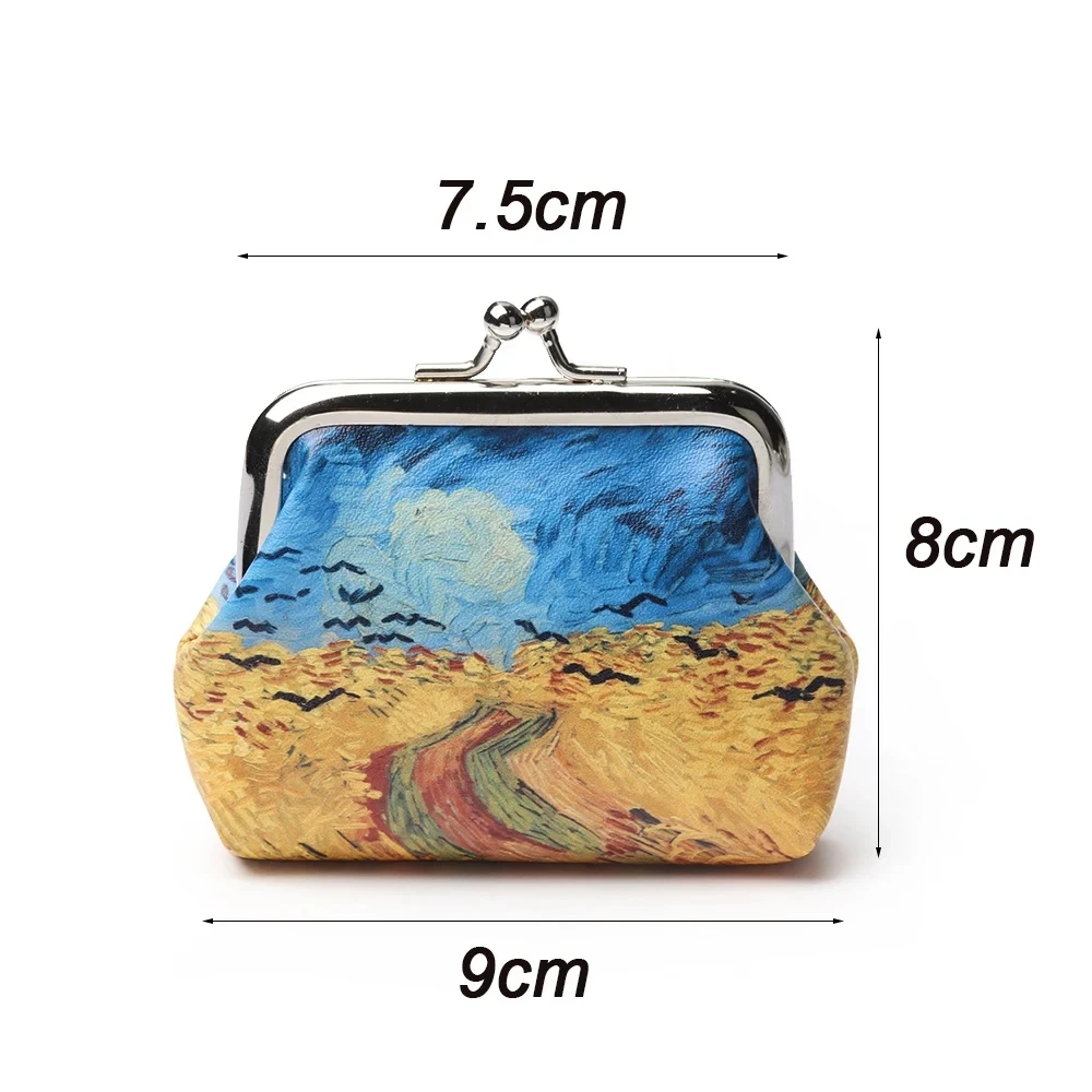 Vintage Printing Coin Purses For Women PU Leather Wallet Ladies Clutch Change Purse Female Mini Money Bag Travel Accessories