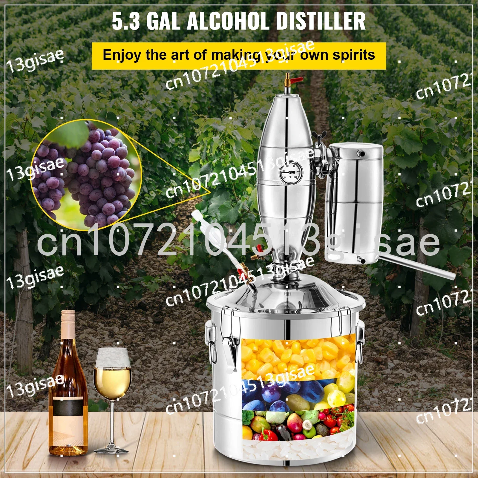 Imagem -02 - Álcool Distiller Máquina Equipamentos de Cerveja Brewing Faça Você Mesmo Wine Moonshine Aparelho Dispenser Kit Home Appliance 20l 30l 50l 70l